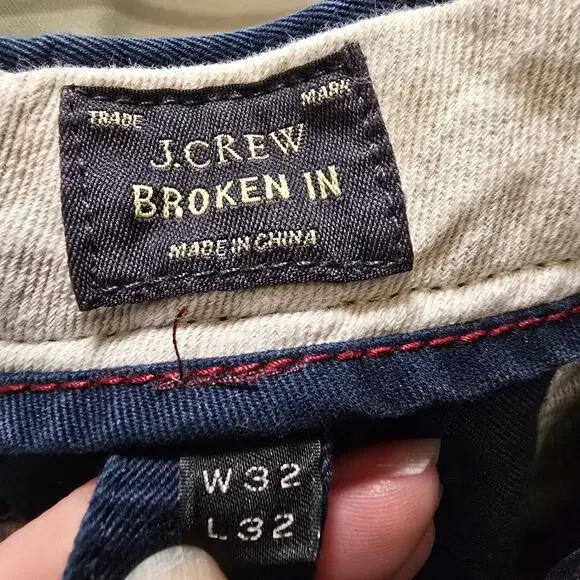 J. Crew Broken In dark blue casual pants 32x32 100% cotton actual waist 34" - Picture 2 of 9